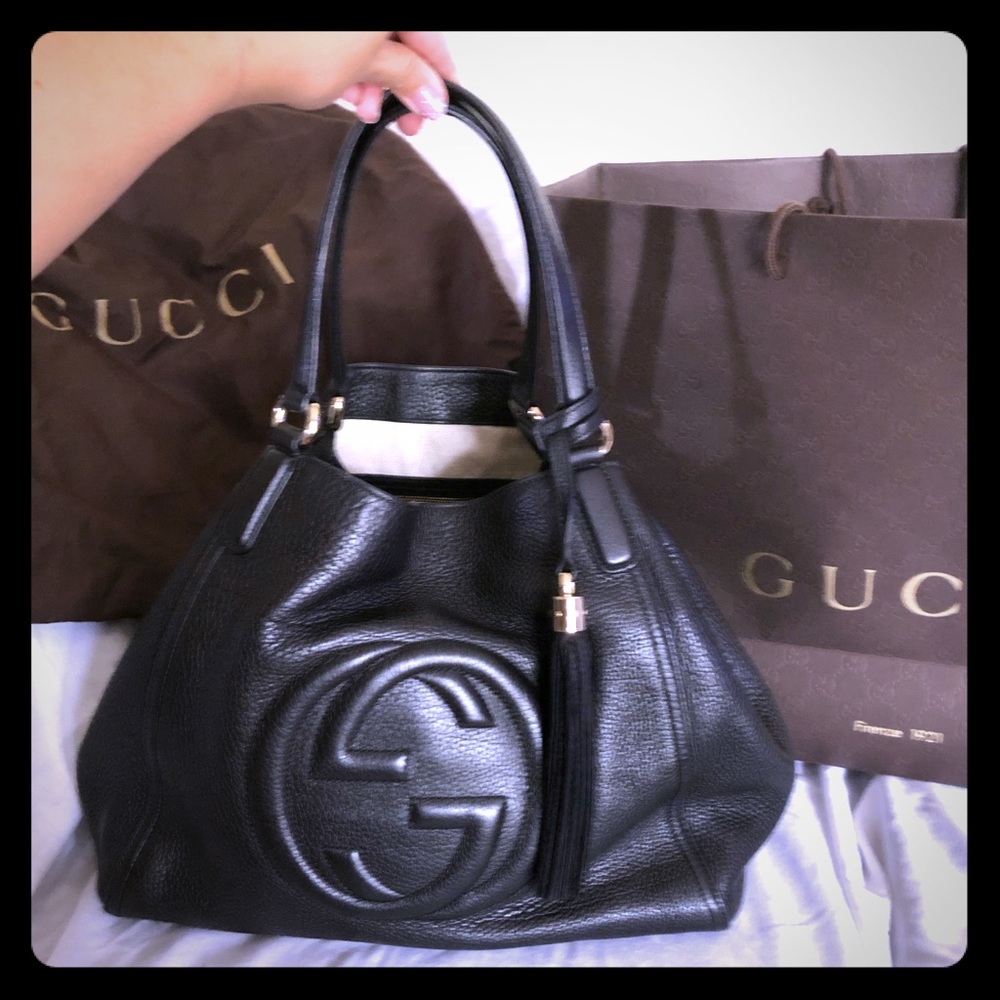 Authentic Gucci Black Soho Hobo